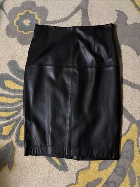 Black Leather Pencil Skirt